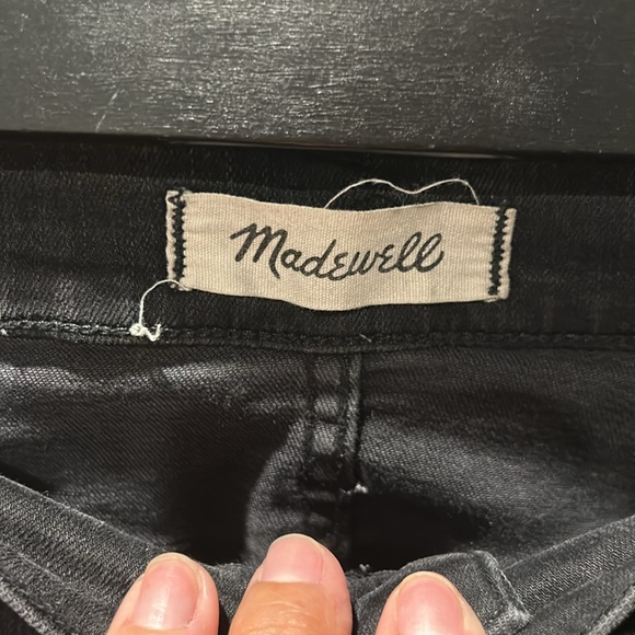 Madewell Women's 9" high-Rise Skinny Exposed Button Fly Raw Hem Black Jeans 26 - Picture 7 of 9